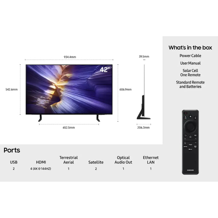 Samsung QE42S93F, 42 Inch OLED 4K AI Smart TV