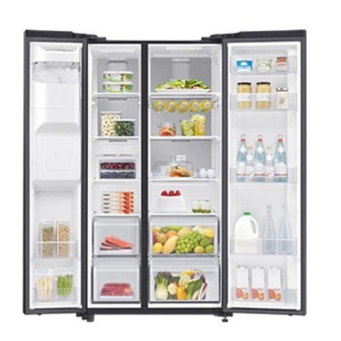 Samsung RS65R54112C/EE Refrigerator with freezer cm. 92 h. 178 - 617 lt. - black glass Digiland Outlet Store