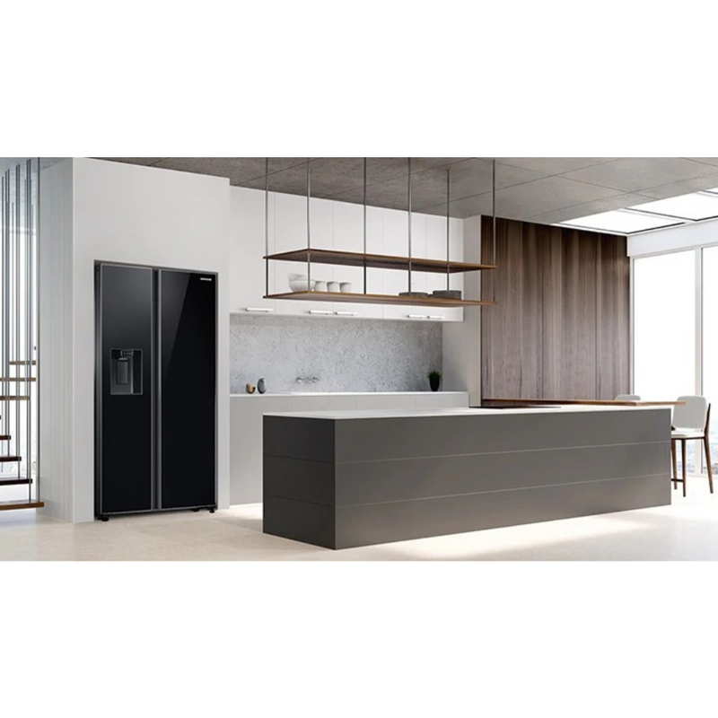 Samsung RS65R54112C/EE Refrigerator with freezer cm. 92 h. 178 - 617 lt. - black glass Digiland Outlet Store