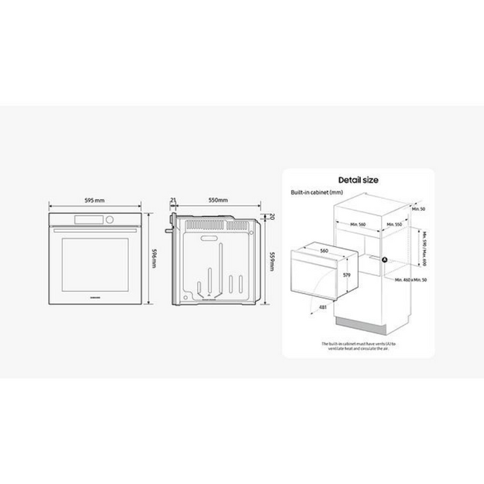 Samsung NV7B40204CK Series 4  Smart Built-In Electric Single Oven Digiland Outlet Store