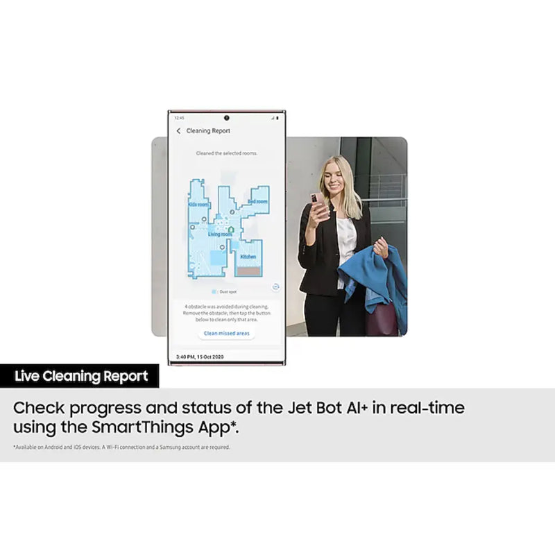 Samsung VR7MD96B14G/WD BESPOKE Jet Bot Combo AI Steam Vacuum Mop Robot Digiland Outlet Store