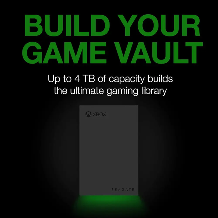 Seagate Game Drive for Xbox, 2TB, External Hard Drive Portable, USB 3.2 Gen 1, Black with built-in green LED bar, Xbox Certified