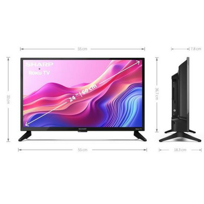 Sharp 24FD2K, 24 inch, HD Smart Roku TV Digiland Outlet Store