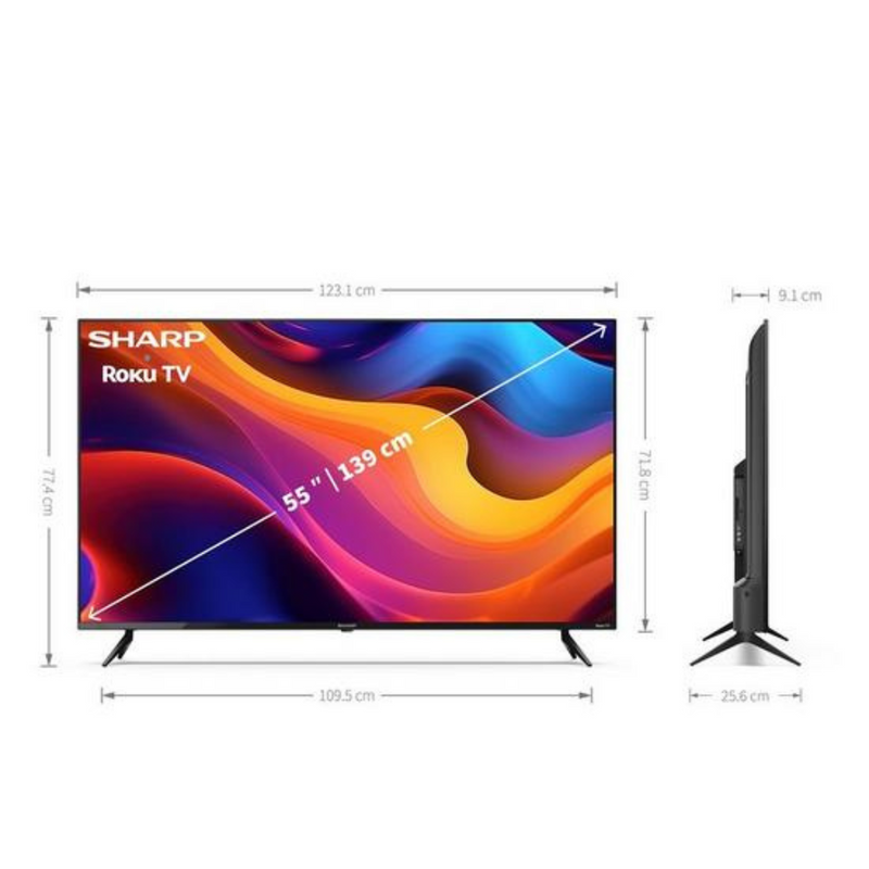 Sharp 55FJ2K, 55 inch, 4K UHD, Roku Smart TV Digiland Outlet Store