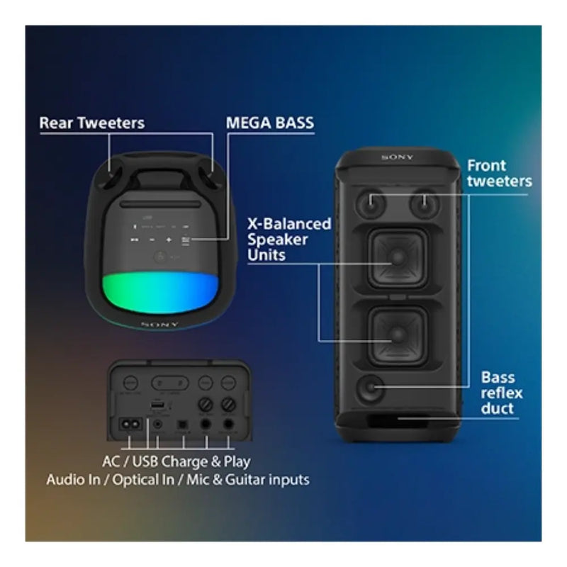 Sony SRSXV800B Wireless 2 ch Portable Speaker Digiland Outlet Store