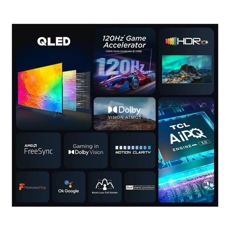 TCL 43C645K, 43 inch, 4K Ultra HD HDR, QLED Smart TV with Google Assistant & Dolby Atmos Digiland Outlet Store