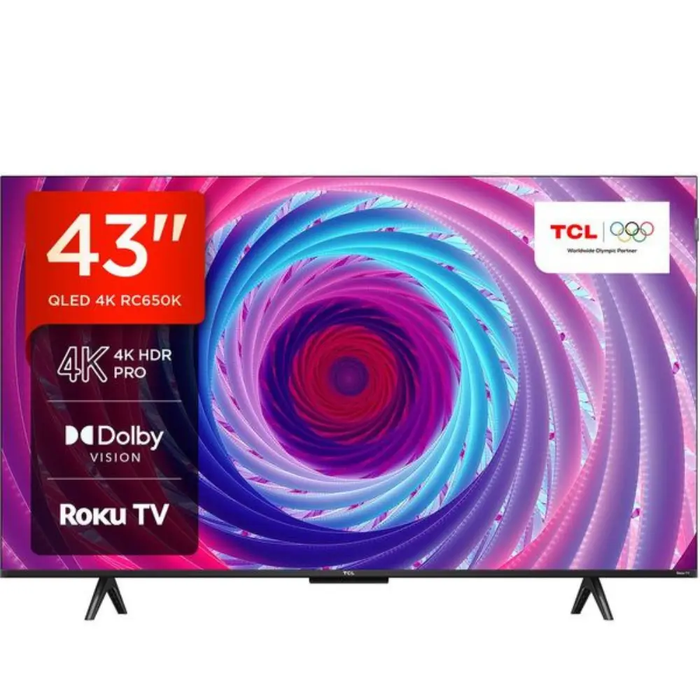 TCL 43RC650K Roku TV 43" Smart 4K Ultra HD HDR QLED TV