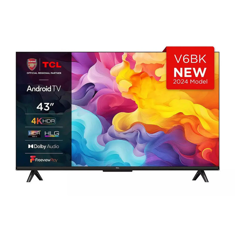 TCL 43V6BK, 43-inch, 4K UHD HDR, Frameless Android TV Digiland Outlet Store