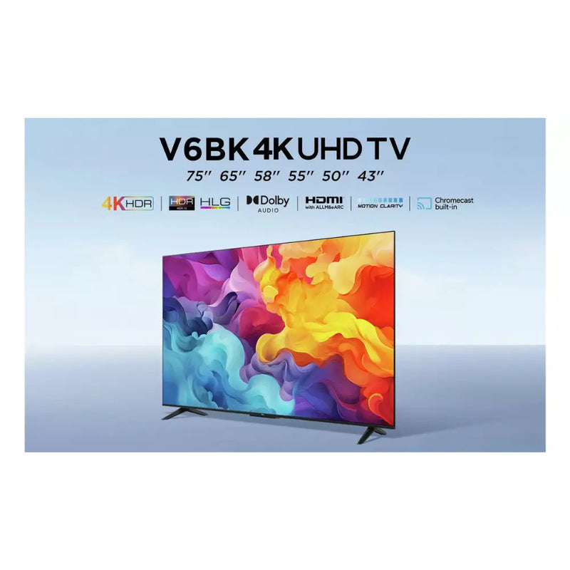 TCL 43V6BK, 43-inch, 4K UHD HDR, Frameless Android TV Digiland Outlet Store