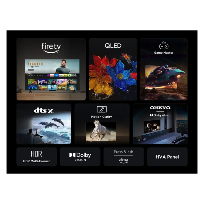 TCL 55 QLED 4K HDR Smart Fire TV with Freely - 55T6C-UK TCL