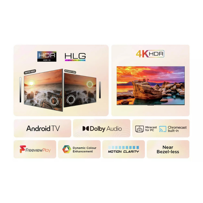 TCL 58V6BK, 58 inch, 4K UHD HDR, Frameless Android TV Digiland Outlet Store