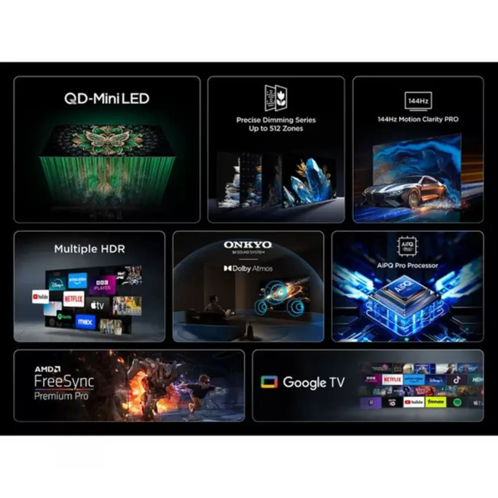 TCL C6K 65" QD-Mini LED 4K HDR Smart Google TV - 65C6K