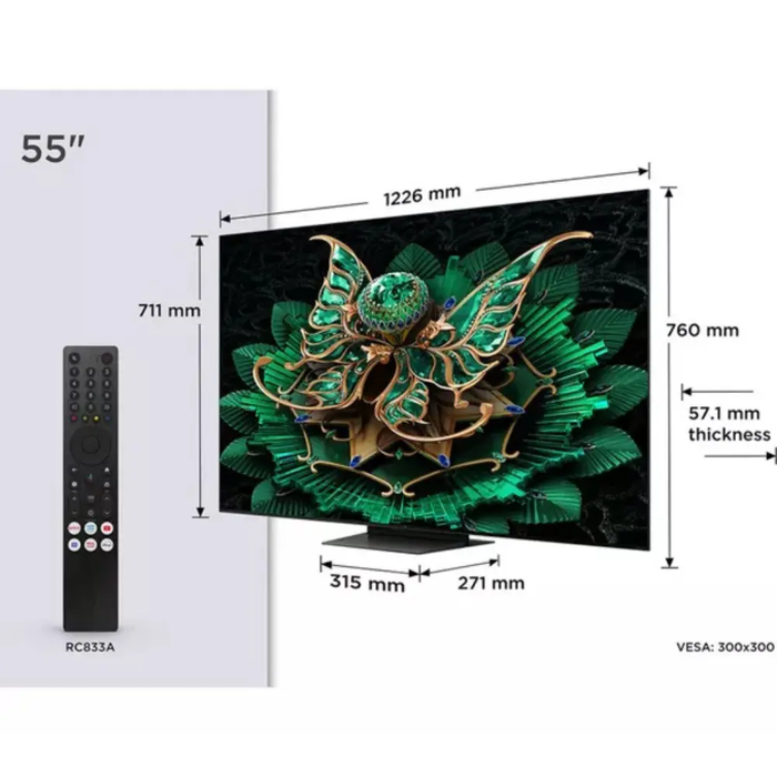 TCL C7K 55" QD-Mini LED 4K HDR Smart Google TV - 55C7K