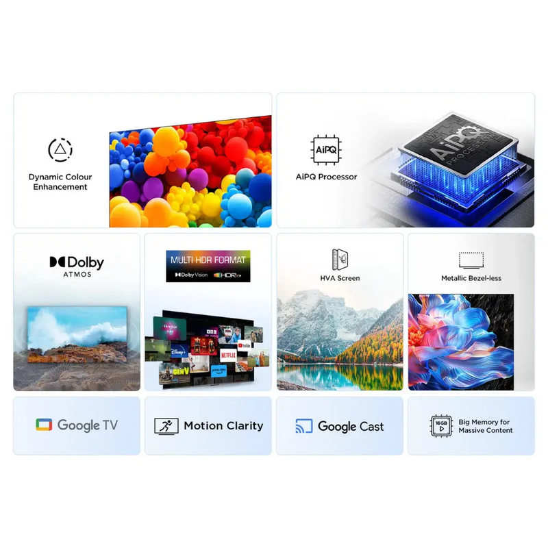 TCL P6K-UK 75 inch Direct LED 4K HDR 10+ Dolby Atmos Smart Google TV