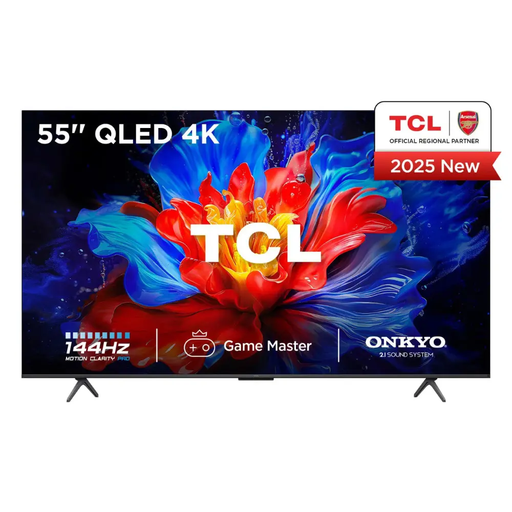 TCL P8K-UK 4K QLED HDR Smart TV, 4K Ultra HD, Google TV with 144Hz Motion Clarity Pro and Onkyo 2.1 sound TCL
