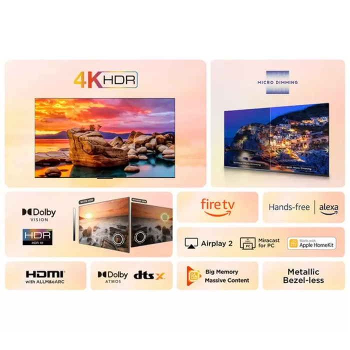 TCL PF650K 65" LED 4K HDR Smart Fire TV with Freely - 65PF650K