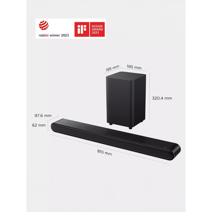 TCL S643W 3.1-channel Soundbar with Wireless Subwoofer, Roku TV Ready TCL