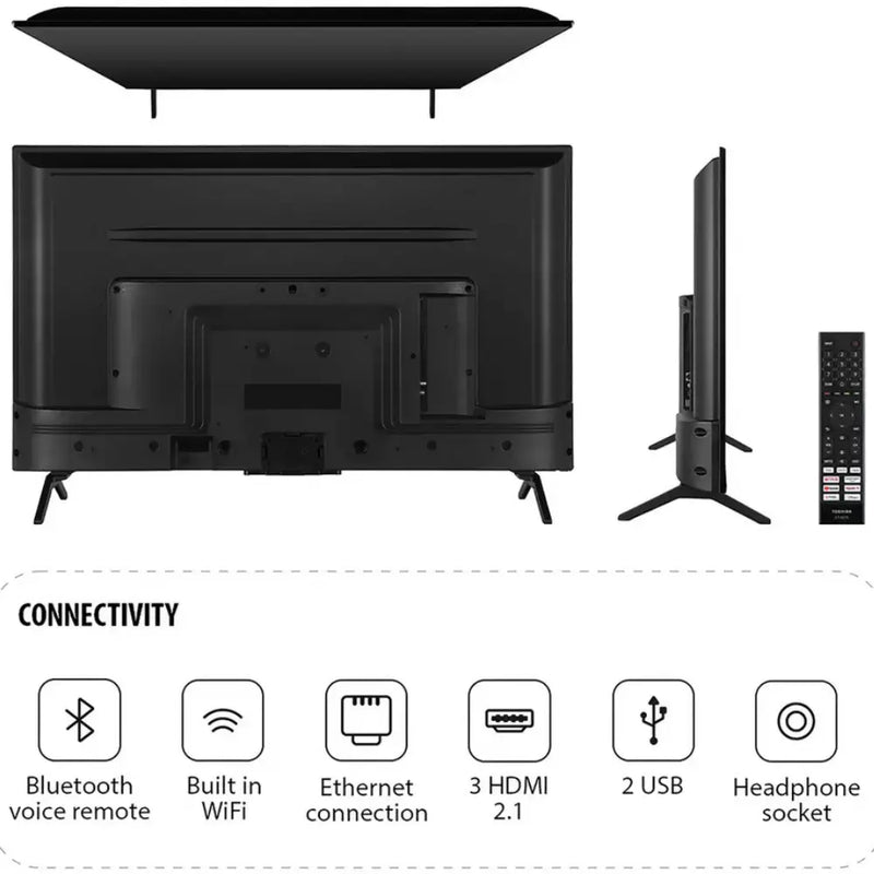 Toshiba 43UV2F53DBU 43 Inch Smart 4K UHD HDR LCD Freely TV Digiland Outlet Store