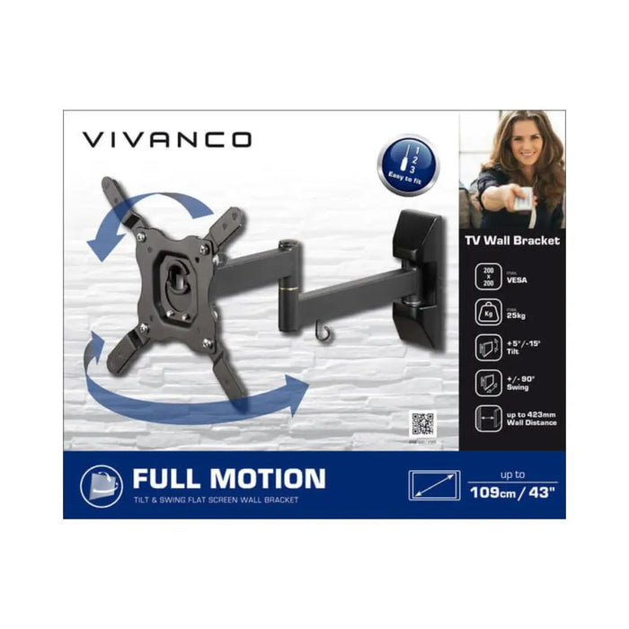 Vivanco BFMO 6020 TV Wall Bracket, Full Motion, VESA 200, max 25kg. Vivanco