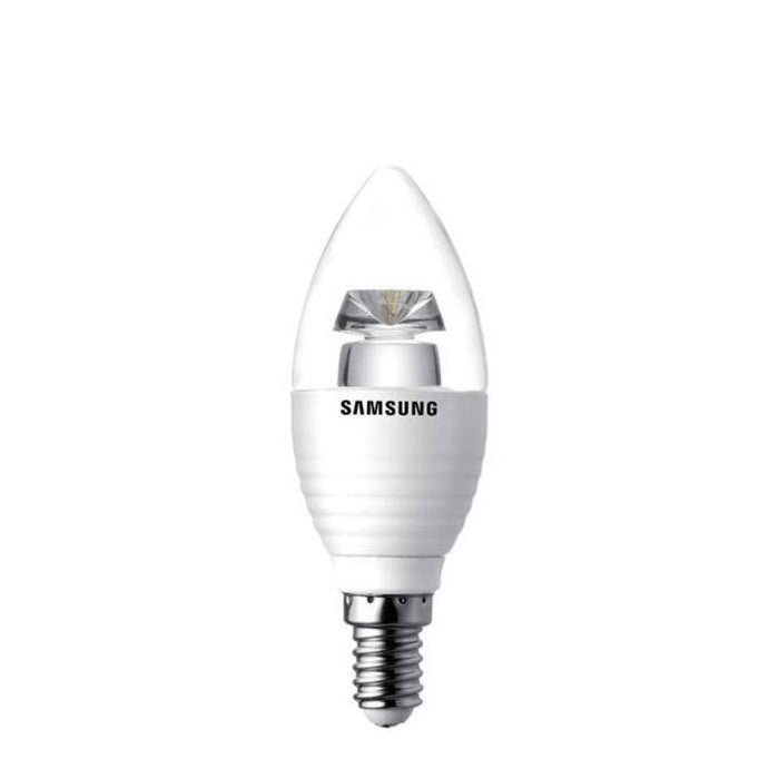 Samsung E14 LED Candle Bulb Clear, warm white, 5.2w Dimmable (25w equivalent) Digiland Outlet Store
